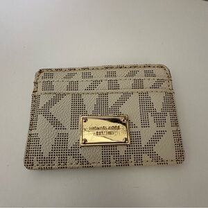 Michael Kors cream and brown card holder